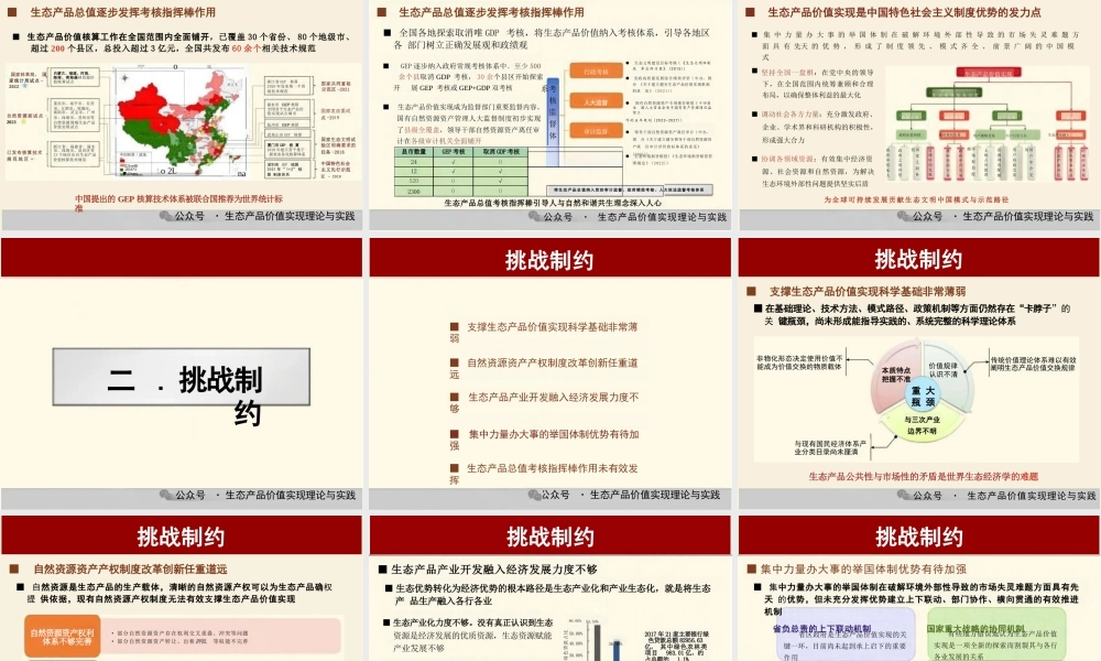 山东大学PPT：我国生态产品价值实现主流化实践与展望
