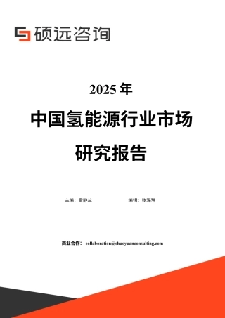 硕远咨询：2025年中国氢能源行业市场研究报告