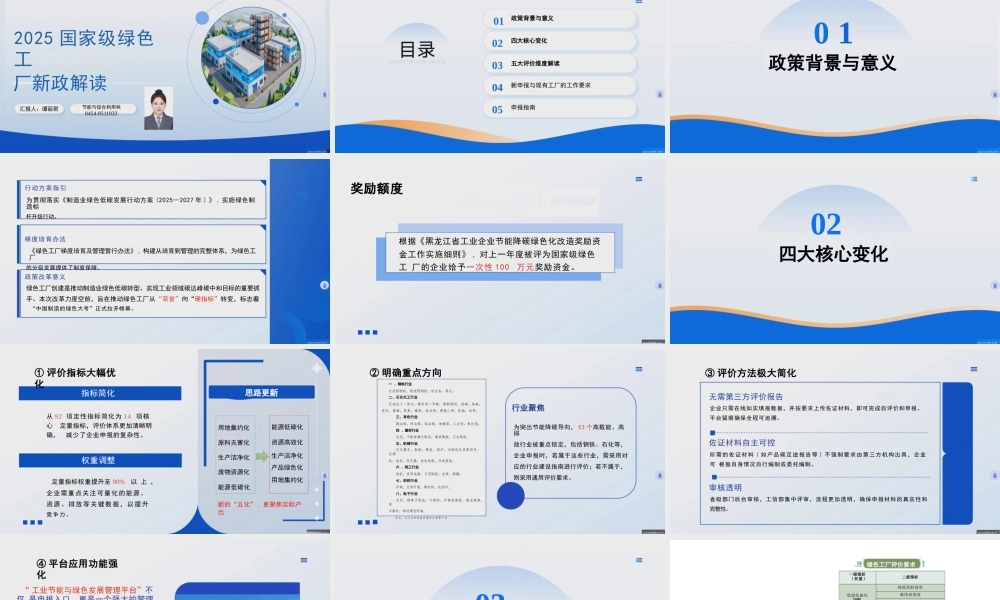 佳木斯工信局PPT：2025国家绿色工厂新政解读
