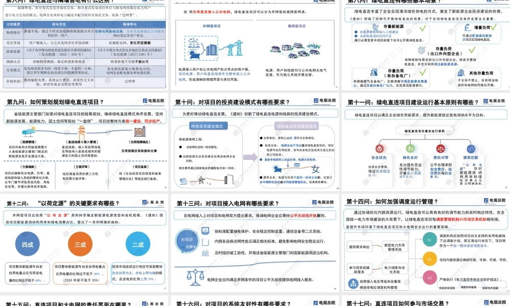 电规总院PPT：绿电直连的20个问题和7个突破