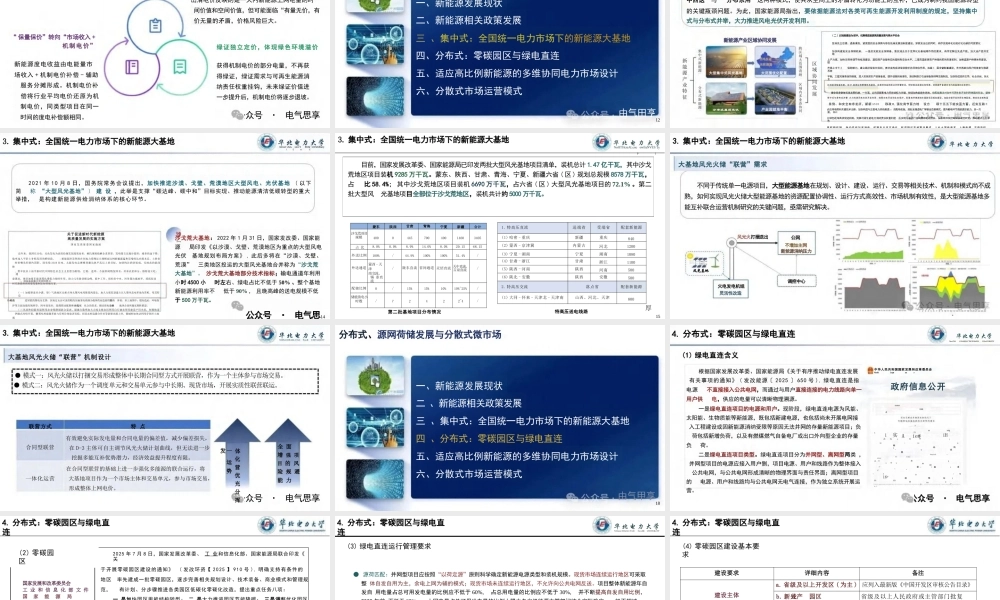 华北电力大学PPT：分布式、源网荷储发展与分散式微市场