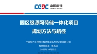 2025园区级源网荷储一体化项目规划方法与路径-华东电力设计院