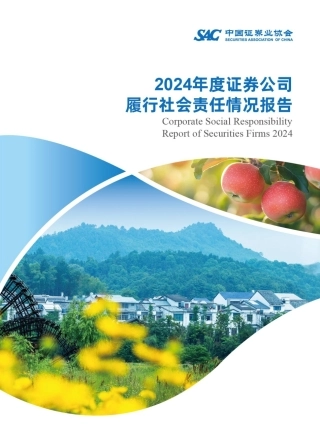 中国证券业协会：2024年度证券公司履行社会责任情况报告