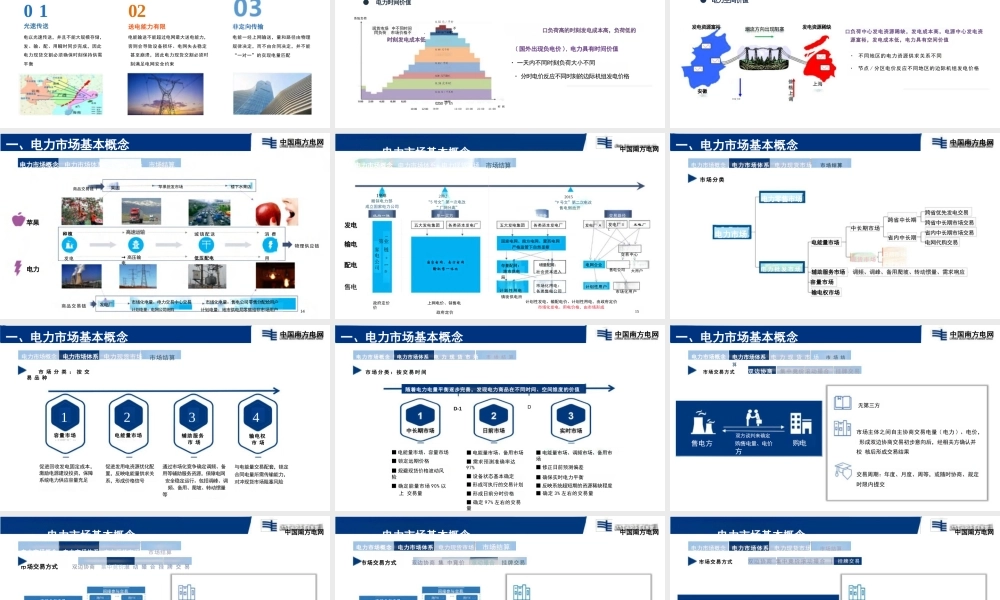 南方电网PPT：电力现货市场基础知识分享