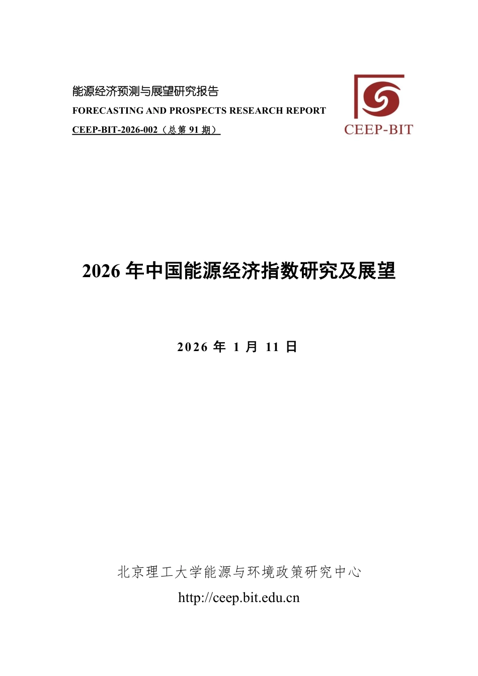 北京理工大学：2026年中国能源经济指数研究及展望_第1页
