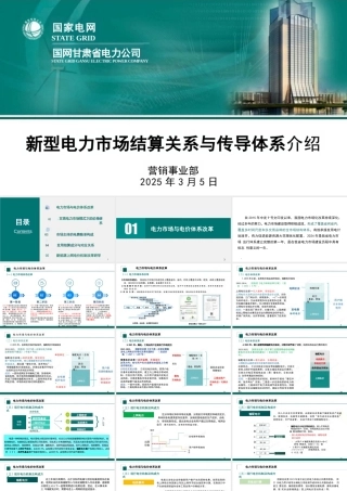 国家电网PPT：新型电力市场结算关系与传导体系介绍