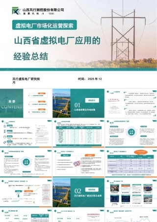 山西风行测控PPT：虚拟电厂市场化运营探索——山西省虚拟电厂应用的经验总结