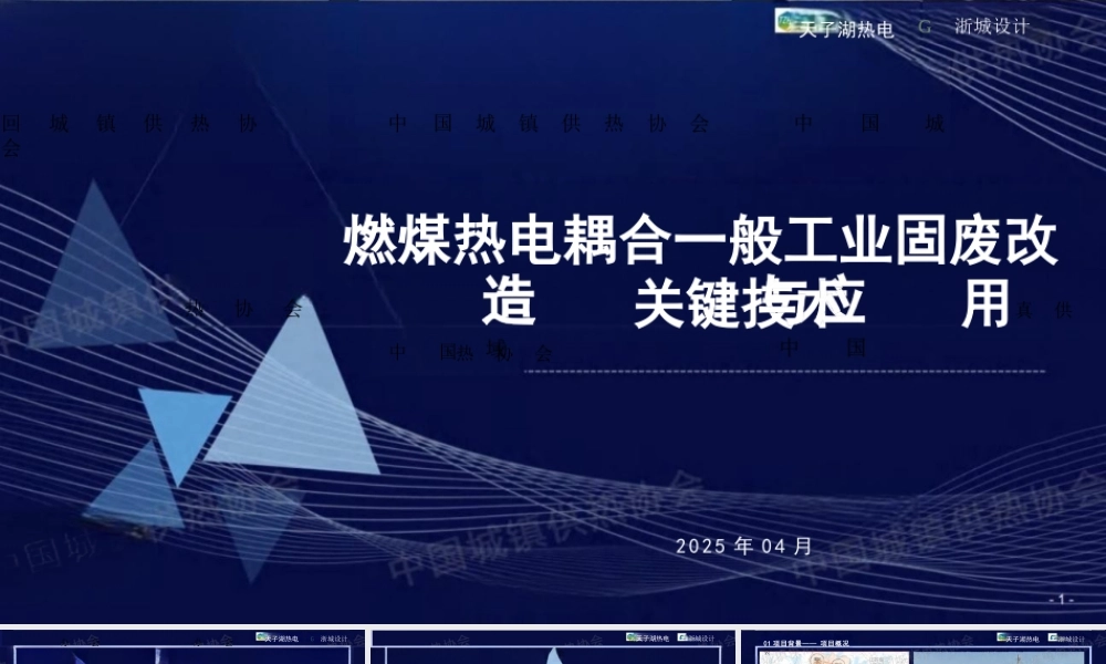 天子湖热电PPT：燃煤热电耦合一般工业固废改造关键技术与应用