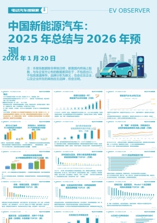 中国新能源汽车：2025年总结与2026年趋势