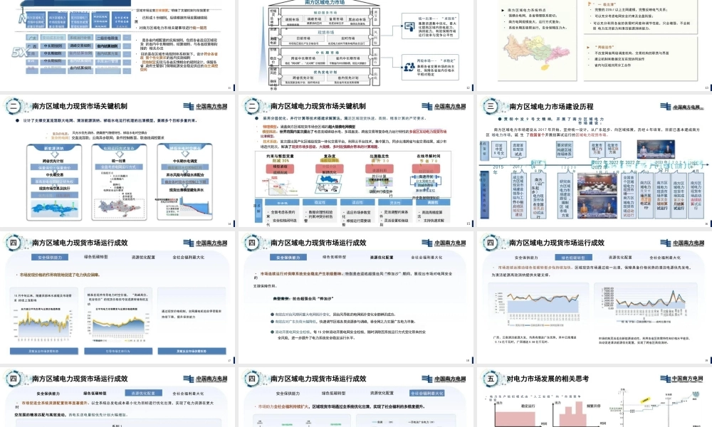 南方电网PPT:南方区域电力市场建设实践与思考