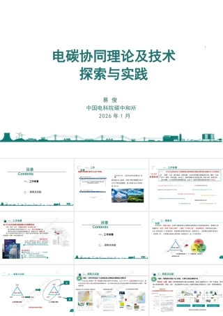 中国电科院PPT：电碳协同理论及技术探索与实践