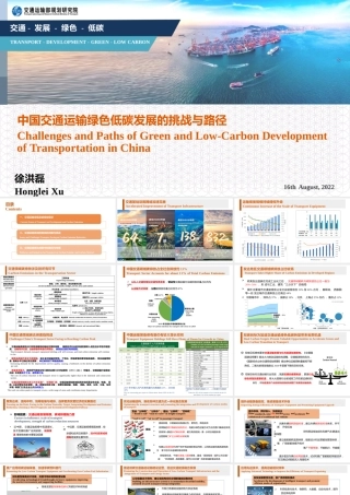 徐洪磊-绿色低碳交通发展战略路径思考-20220816-交通运输部规划研究院副院长