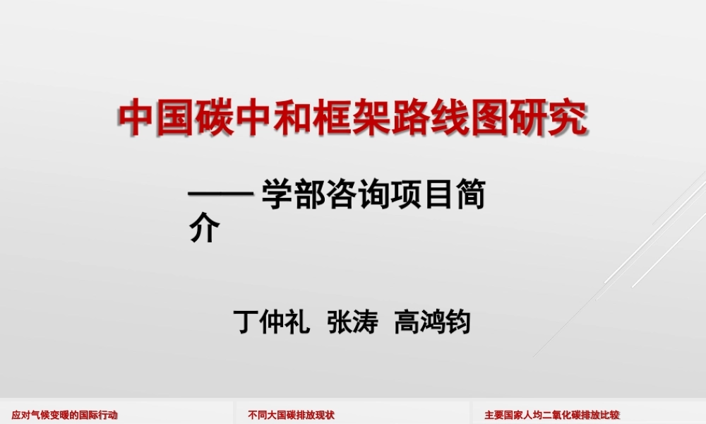 丁仲礼:中国碳中和路线框架