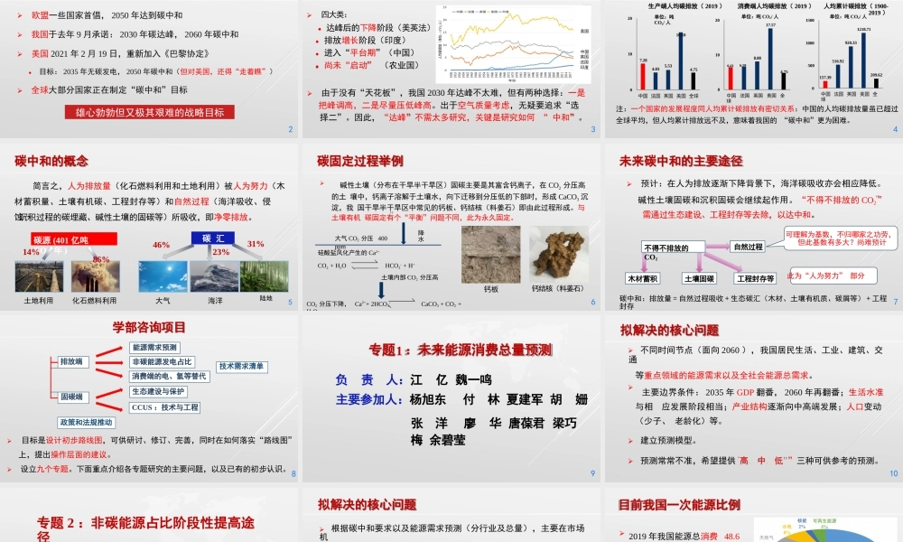 丁仲礼:中国碳中和路线框架