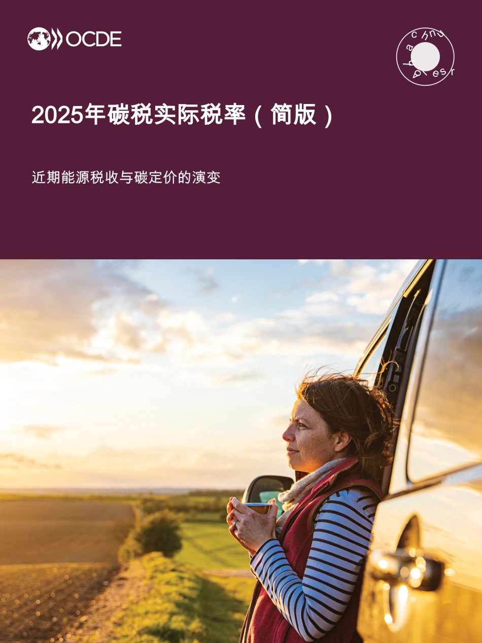 【英译中】OECD：2025年碳税实际税率（简版）——近期能源税收与碳定价的演变_第1页