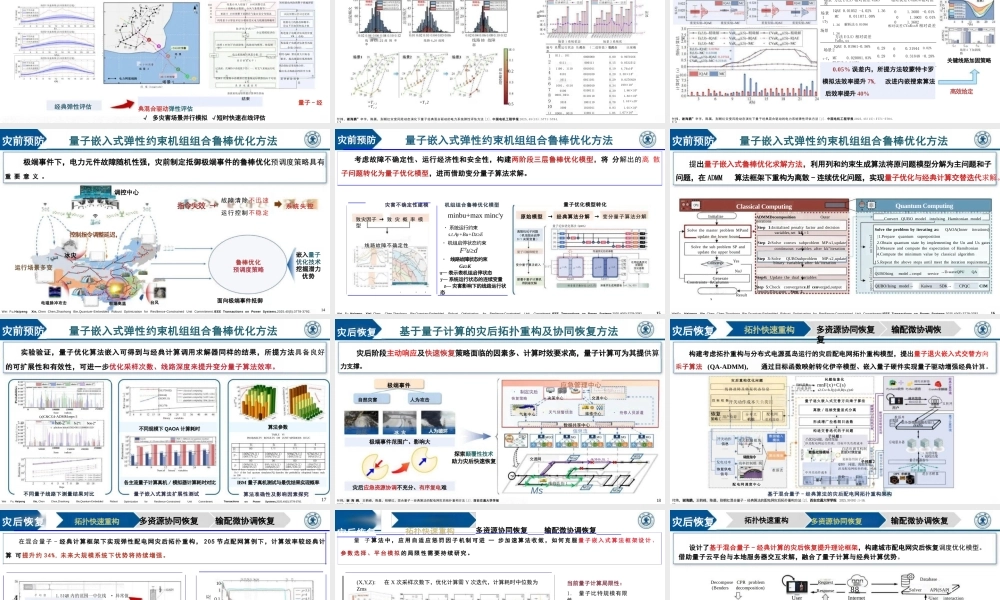 西安交通大学PPT：电力系统极端事件防御中量子计算的应用探索