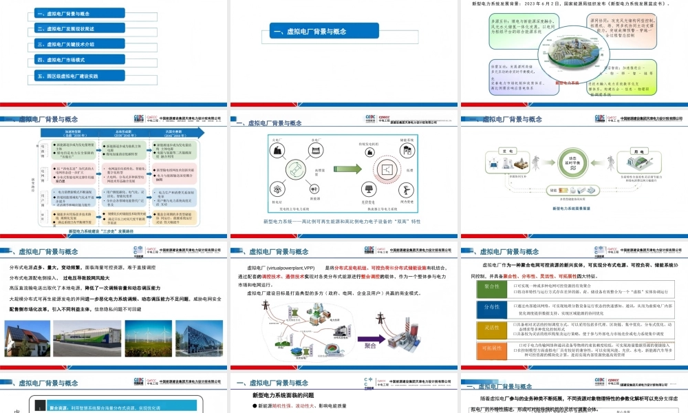 中国能建PPT：工业园区级虚拟电厂建设实践