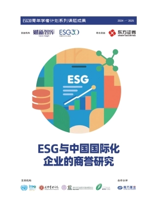财新智库：ESG与中国国际化企业的商誉研究