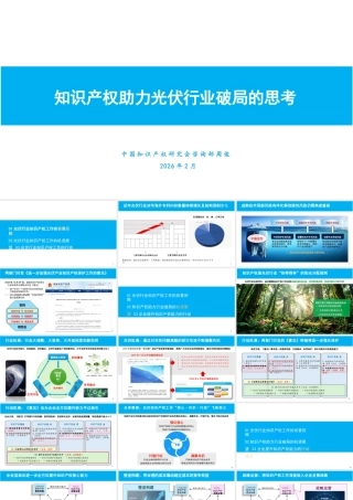 中国知识产权研究会PPT：知识产权助力光伏行业破局的思考