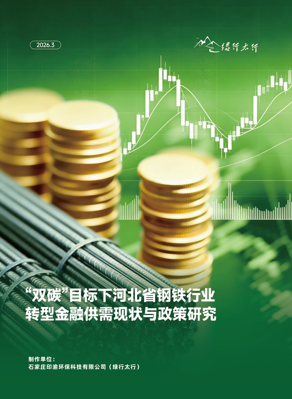 绿行太行:“双碳”目标下河北省钢铁行业转型金融供需现状与政策研究_第1页