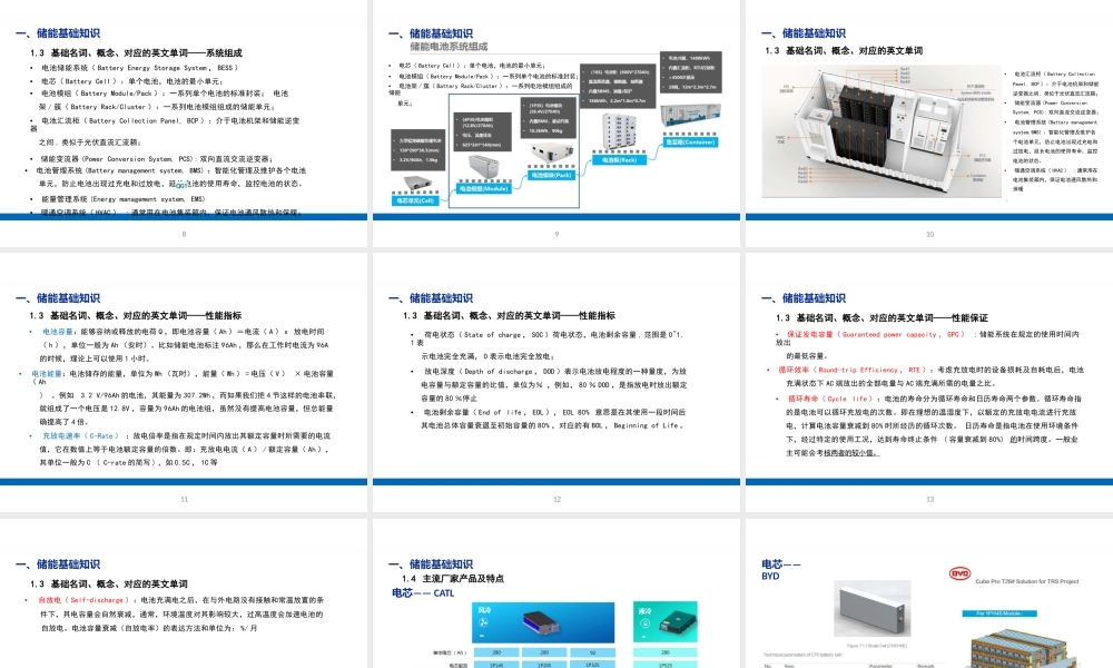 68页储能电站系统全面解析PPT!基础知识、应用场景、成本分析