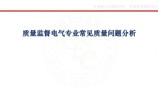 2026质量监督电气专业常见质量问题分析(130页)