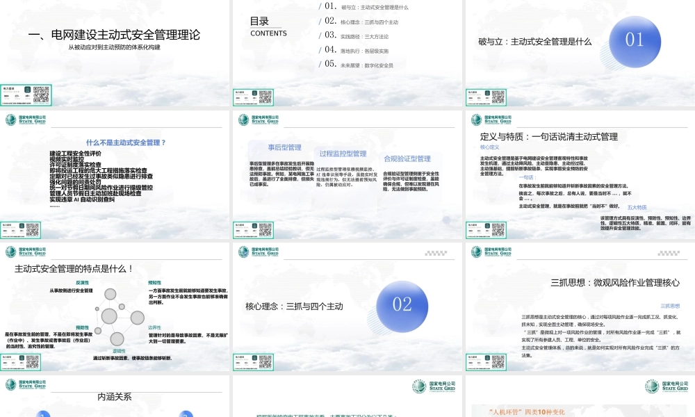电网建设主动式安全管理理论及三全检查工作要求