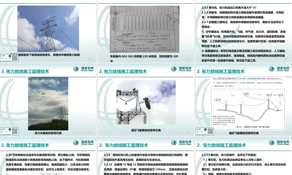 输电线路架线施工监理技术课件(干货)