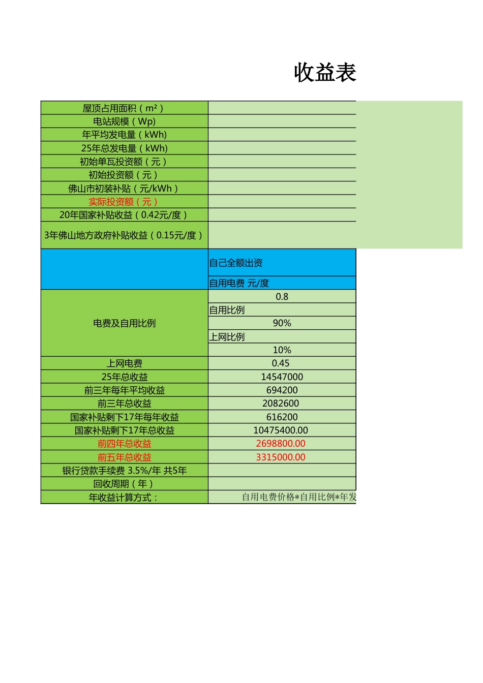 分布式光伏电站收益表（居民+工厂）_第3页