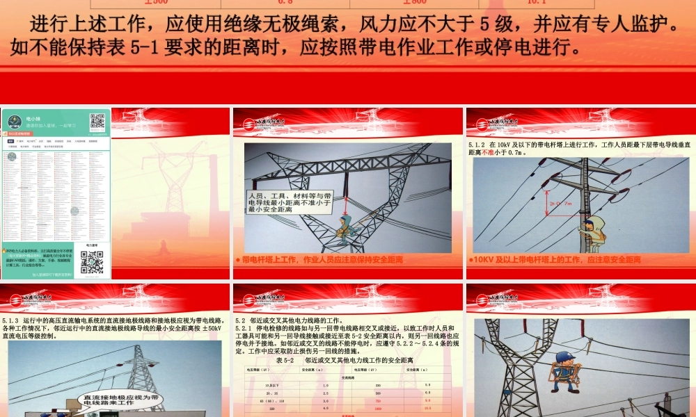 邻近带电导线的工作