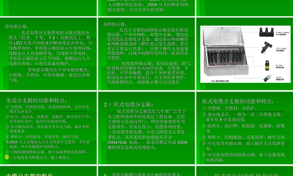 箱式变分支箱开闭所基本概念