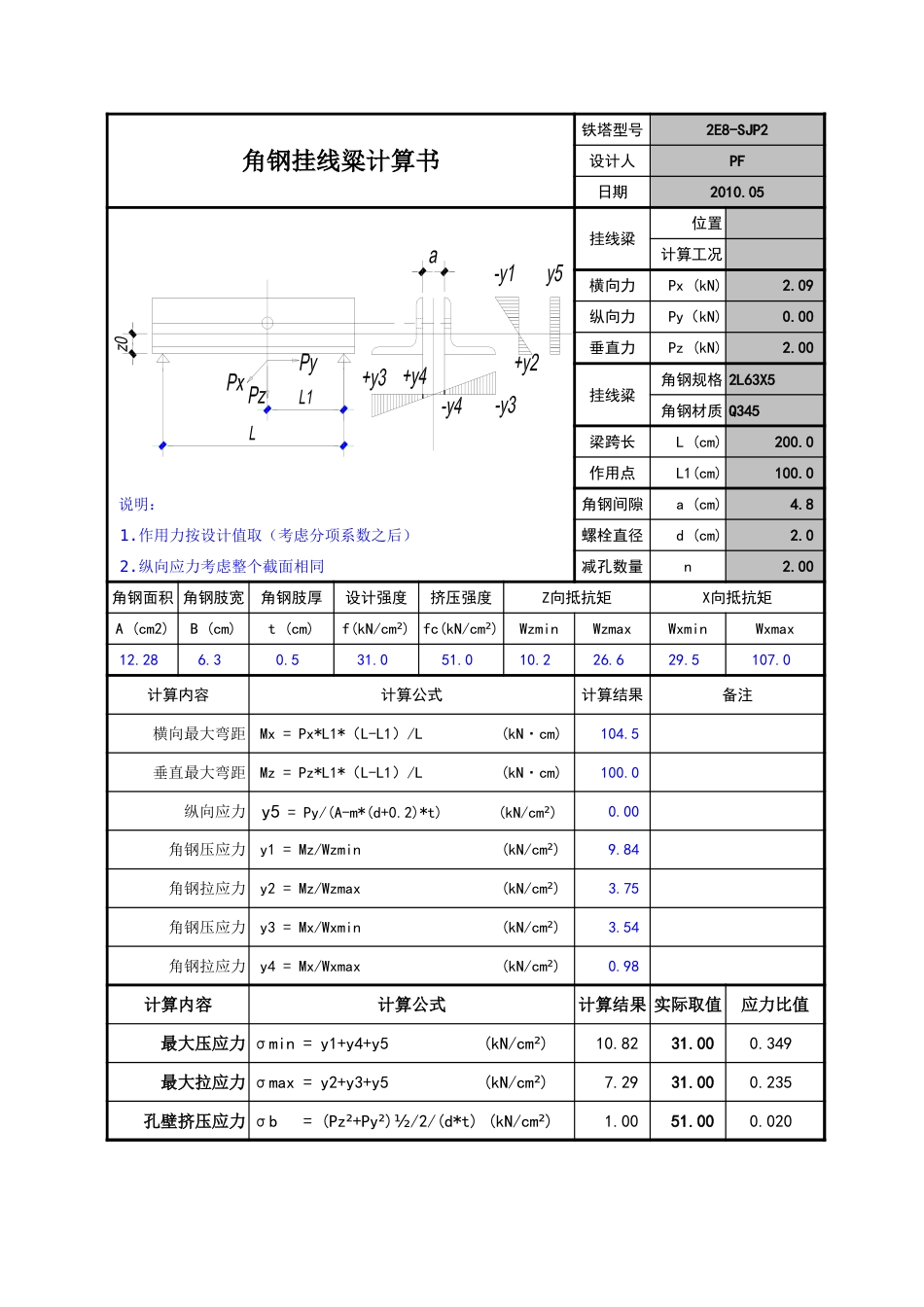 2E8-SJP2挂线角钢计算_第2页