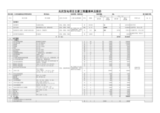 50MW光伏项目工程清单报价