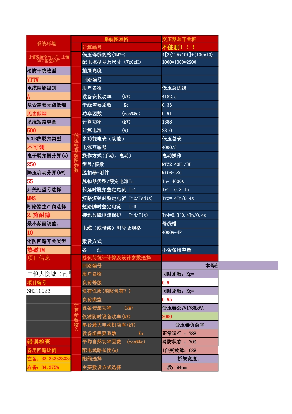 超强大变电站、变压器负荷计算书（含电压降）_第1页