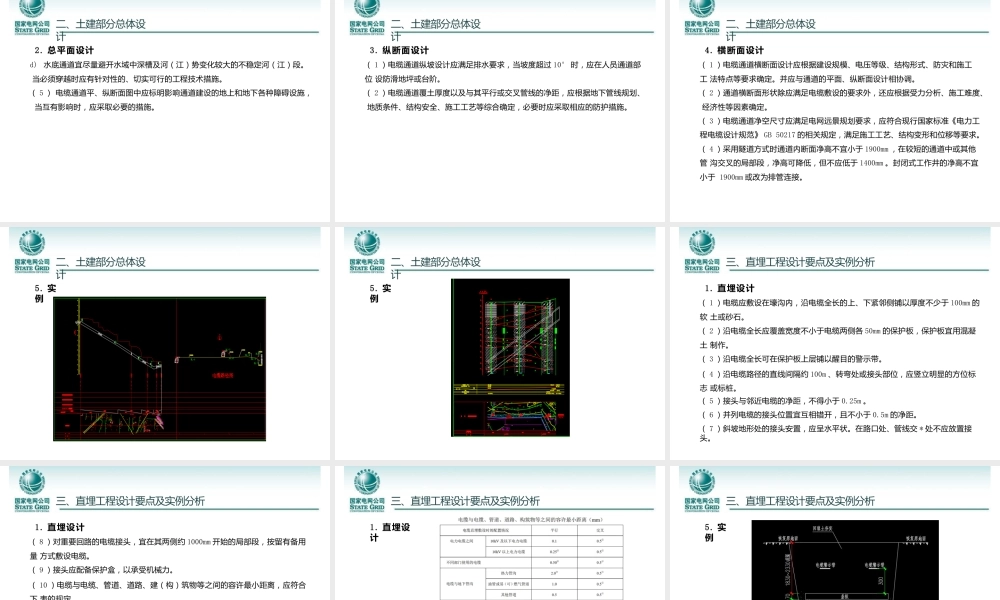 地下电力电缆工程土建设计要点及实例分析