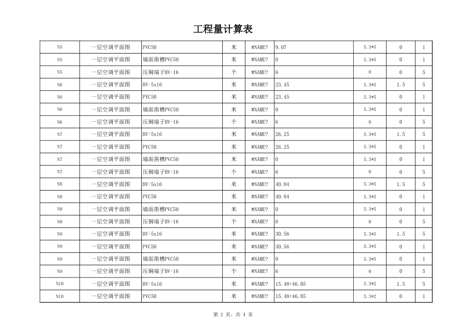 电气工程量计算表（函数）_第2页