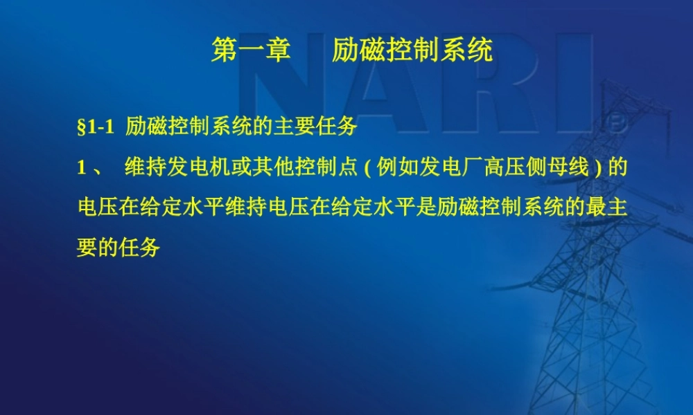 发电机励磁（励磁控制系统）