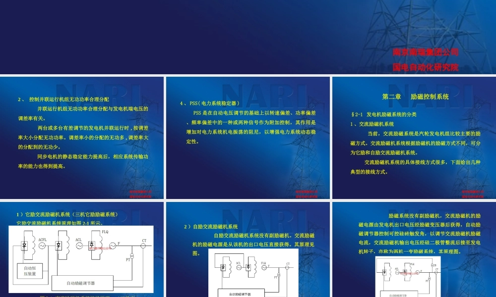 发电机励磁（励磁控制系统）