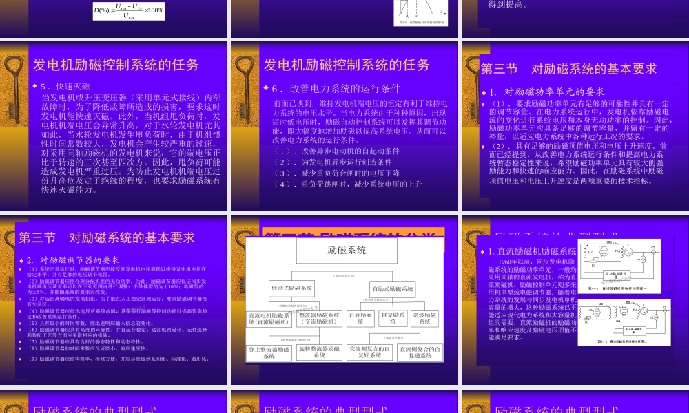 发电机励磁系统讲座