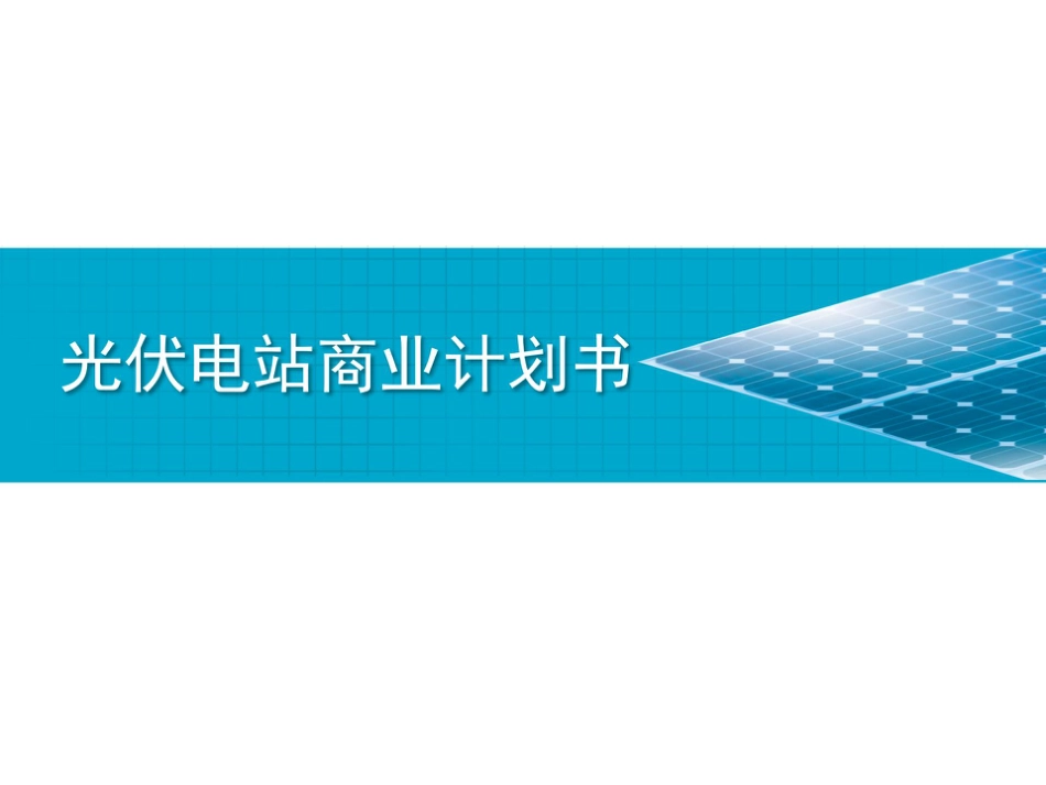 光伏电站商业计划书_第1页