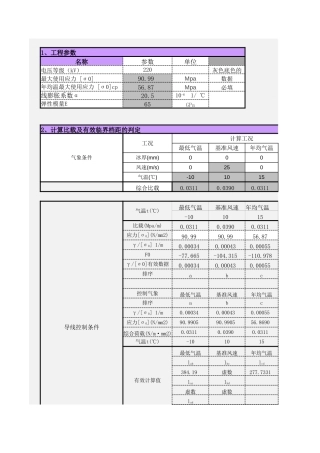 架空输电线路有效临界档距的判定（控制气象条件）计算 V 1.5