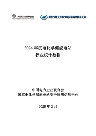 2024年度电化学储能电站行业统计数据