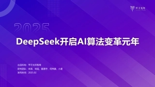 DeepSeeK开启AI算法变革元年