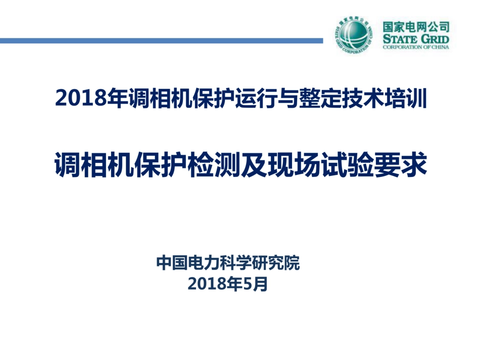 调相机培训-调相机保护检测及现场试验要求_第1页