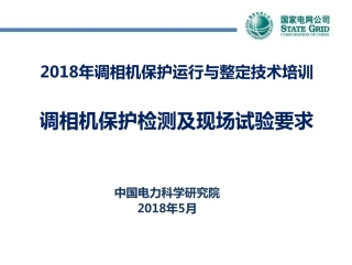 调相机培训-调相机保护检测及现场试验要求
