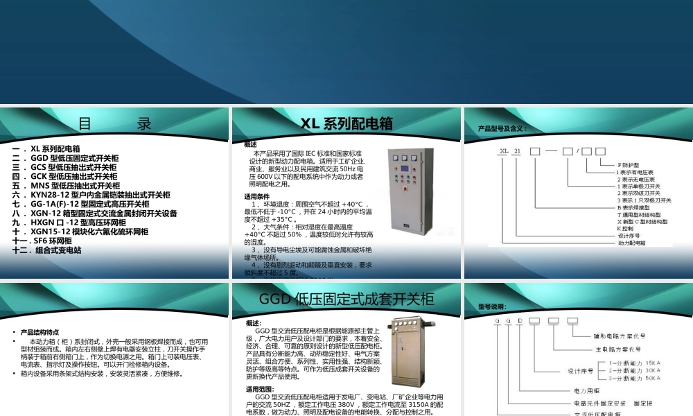高低压成套电气设备知识培训