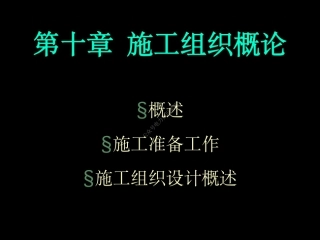 10 第十章 施工组织概论