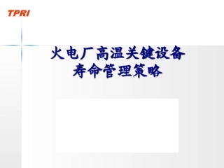 101页 火电厂高温关键设备寿命管理策略！