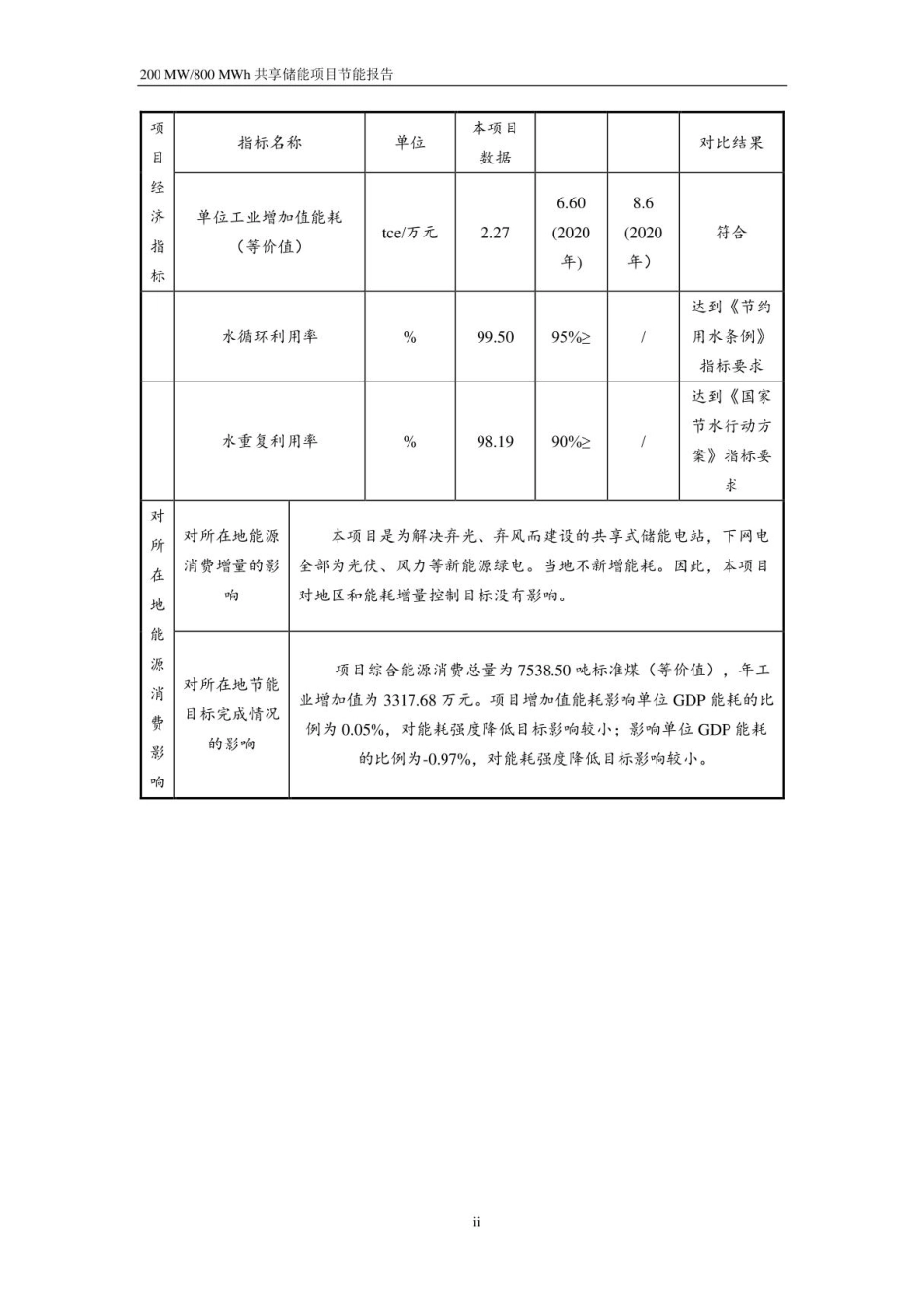 200MW、800MWh共享储能项目节能报告_第3页
