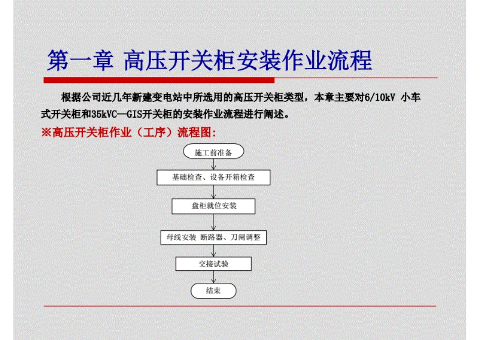 高压开关柜、电缆、主变、母线、屏柜及二次接线安装作业流程.pdf_第3页